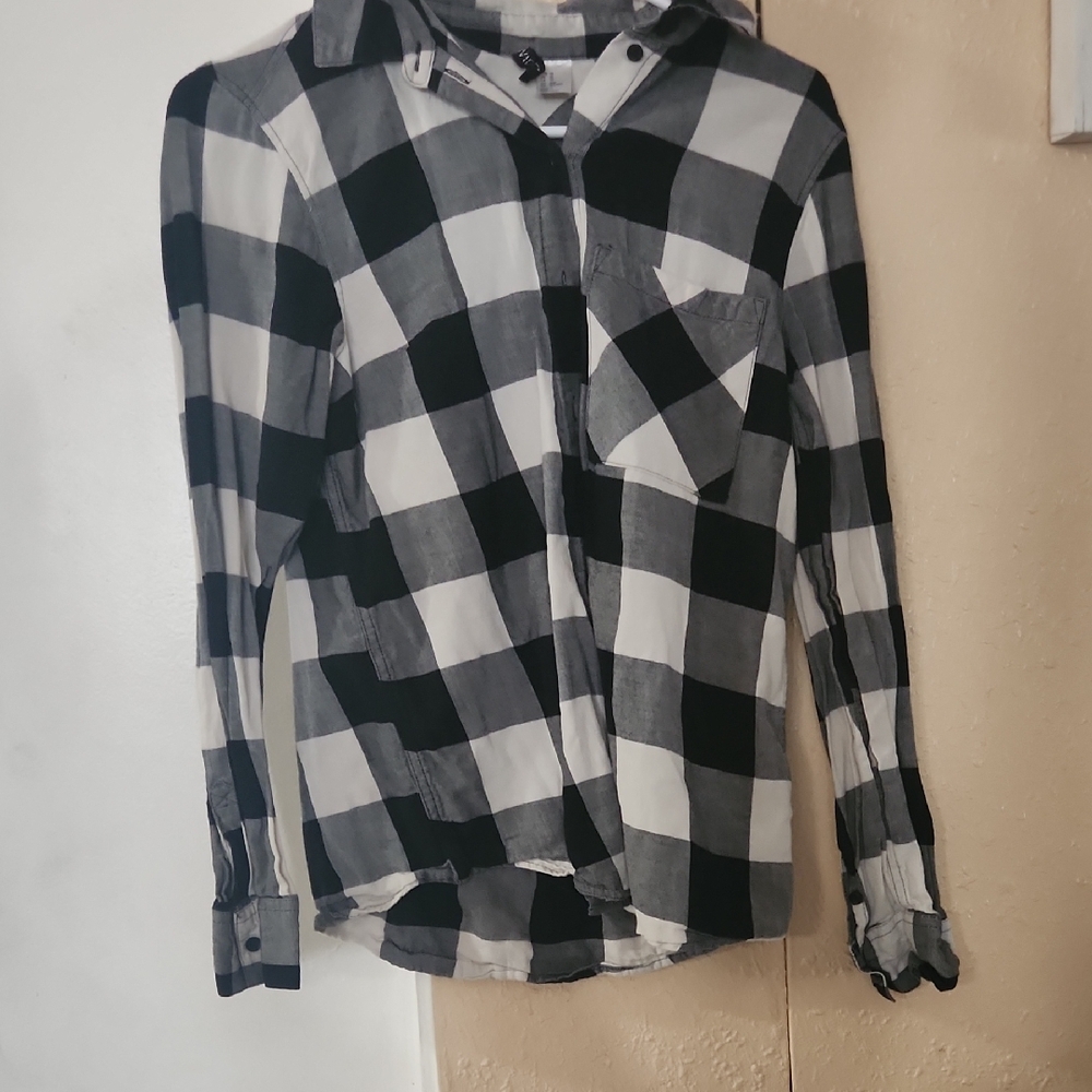 H&M Monochrome Checkered Shirt